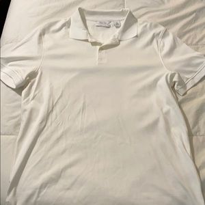 CK white polo shirt.